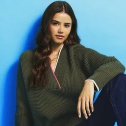 Sweaters-G/FORE Chunky Rib Merino Wool Relaxed Fit V Neck Sweater