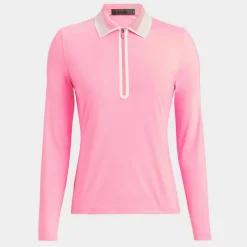 Polos-G/FORE Colour Block Collar Silky Tech Nylon Long Sleeve Zip Polo