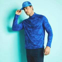 Mid Layers-G/FORE Exploded Icon Camo Luxe Quarter Zip Mid Layer