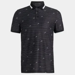 Polos & Shirts-G/FORE Script Stripe Tech Pique Banded Sleeve Polo