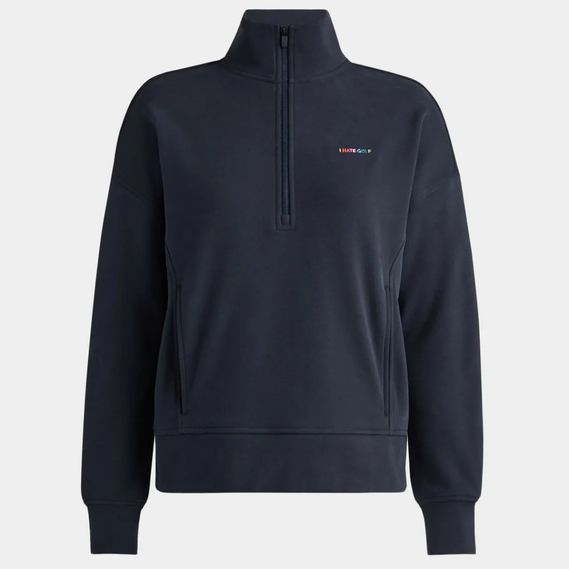 Mid Layers-G/FORE I Hate Golf French Terry Quarter Zip Boxy Pullover