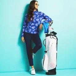 Mid Layers-G/FORE Peony Silky Tech Nylon Ruched Quarter Zip Pullover