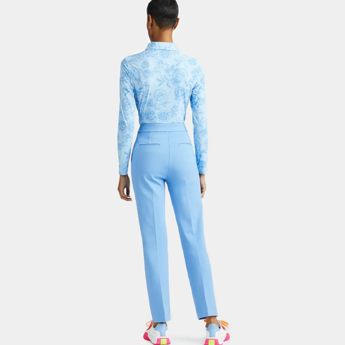 Polos-G/FORE Peony Sketch Silky Tech Nylon Long Sleeve Polo