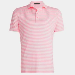 Polos & Shirts-G/FORE Perforated Stripe Tech Jersey Modern Spread Collar Polo