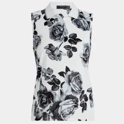 Polos-G/FORE Photo Floral Tech Jersey Sleeveless Polo