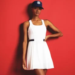 Skorts & Dresses-G/FORE Racerback Stretch Ops Pleated Tennis Dress With Short