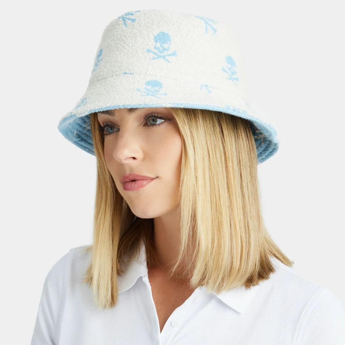 Hats-G/FORE Reversible Intarsia Skull & Tees Woven Bucket Hat