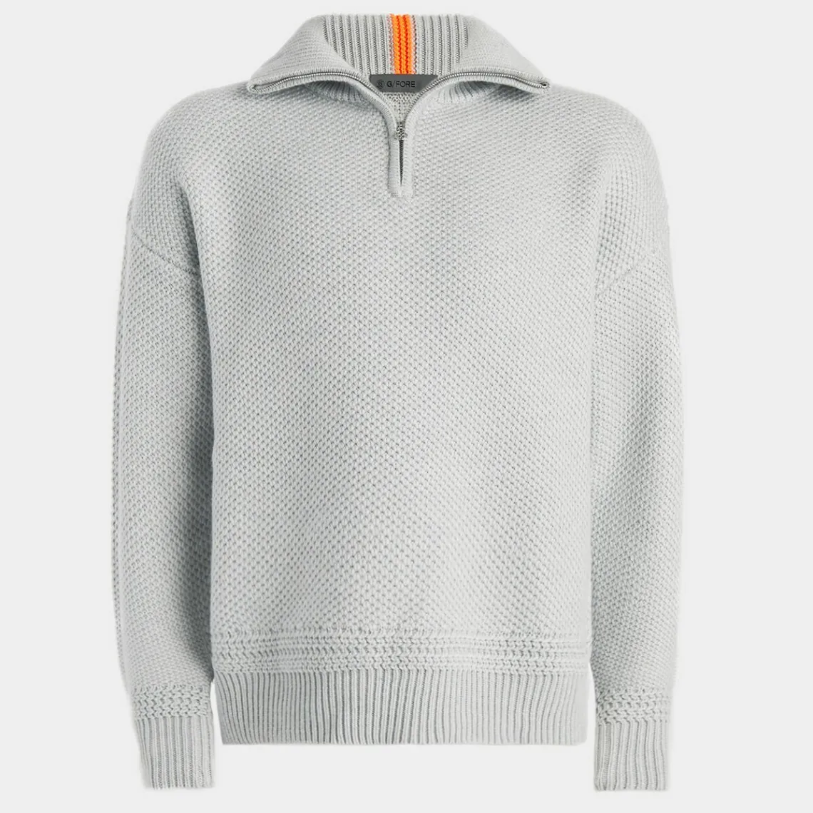 Sweaters-G/FORE Ribbed Funnel Neck Merino Wool Quarter Zip Sweater