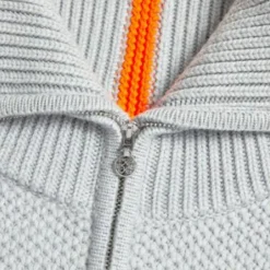 Sweaters-G/FORE Ribbed Funnel Neck Merino Wool Quarter Zip Sweater