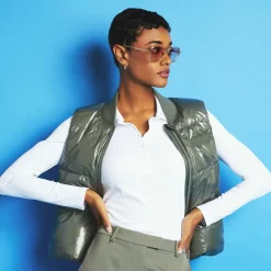 Polos-G/FORE Ribbed Tech Nylon Long Sleeve Polo