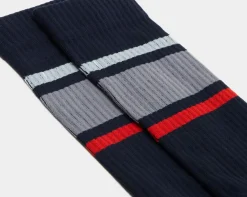 Socks-G/FORE Striped Ribbed Compression Crew Sock