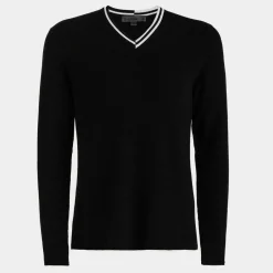 Sweaters-G/FORE V Neck Waffle Knit Merino Wool Sweater