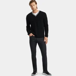 Sweaters-G/FORE V Neck Waffle Knit Merino Wool Sweater