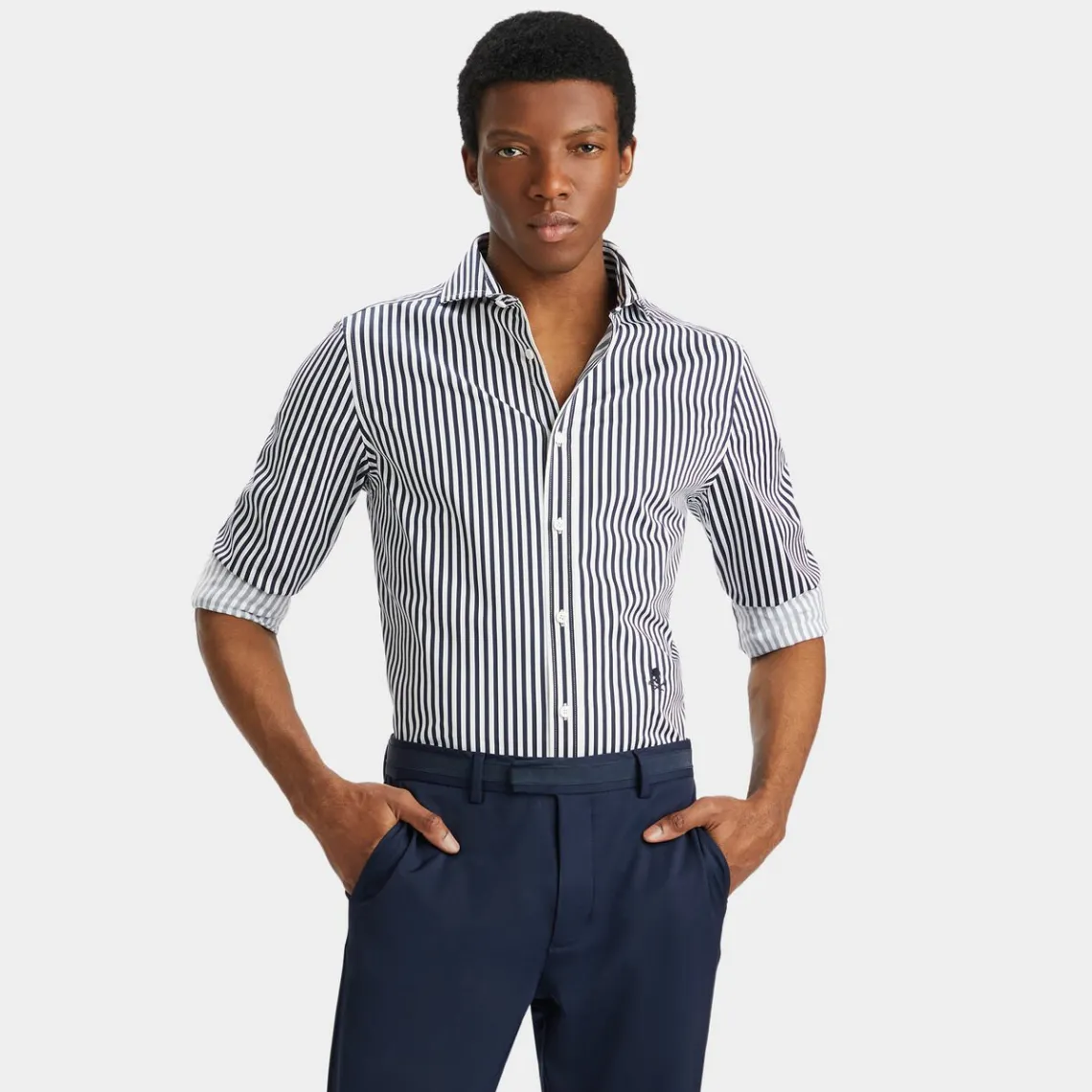 Polos & Shirts-G/FORE Vertical Stripe Stretch Ice Woven Modern Spread Collar Shirt