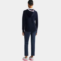 Sweaters-G/FORE Waffle Stitch Merino Wool Hooded Quarter Zip Sweater