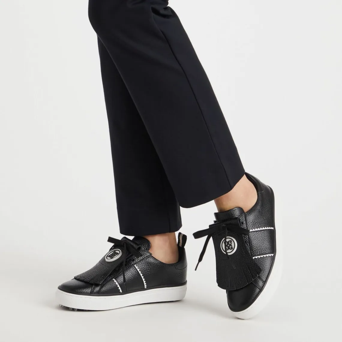 Golf Shoes-G/FORE Women's Durf Pebble Leather Kiltie Golf Shoe